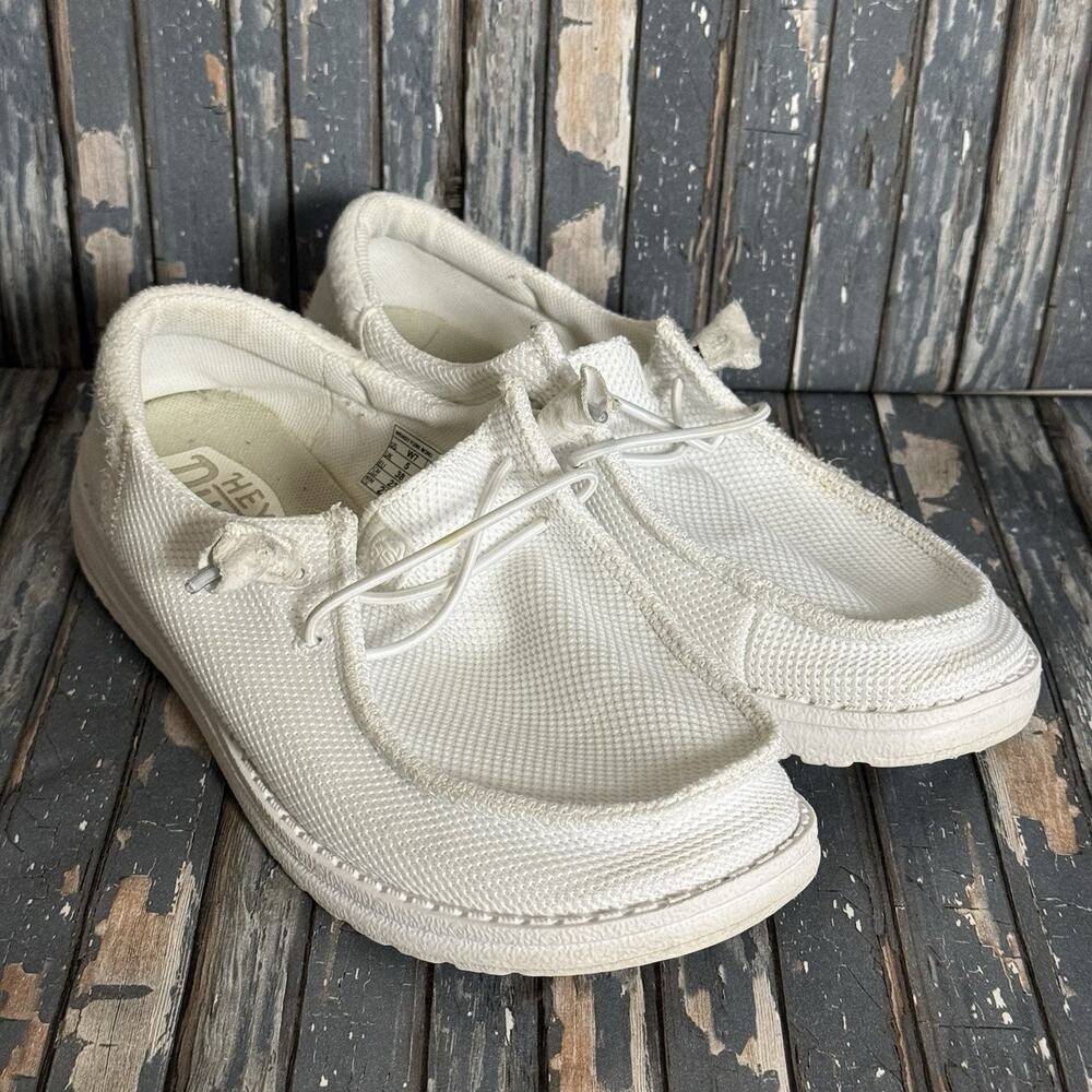 Hey Dude Wendy Funk Mono White Slip On Women’s Shoes Casual Size 7